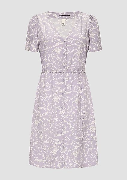 QS Minikleid Kleid aus Viskose Bindegürtel günstig online kaufen