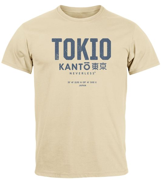 Neverless Print-Shirt Herren T-Shirt Frontprint Tokyo günstig online kaufen
