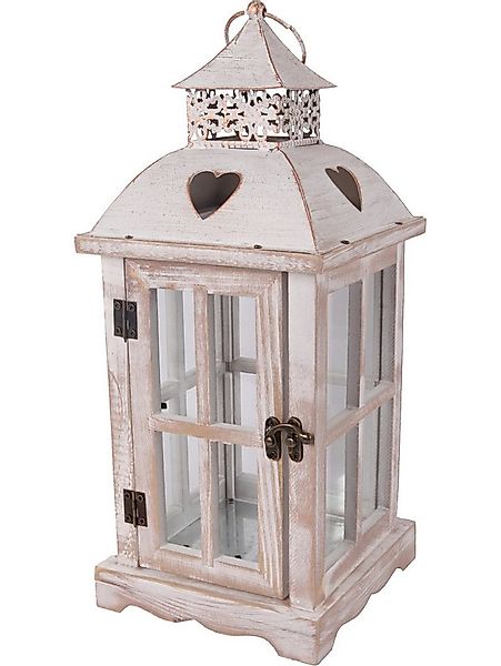 Trend Line Laterne Deko Laterne Holz 38 x 17 cm weiß günstig online kaufen