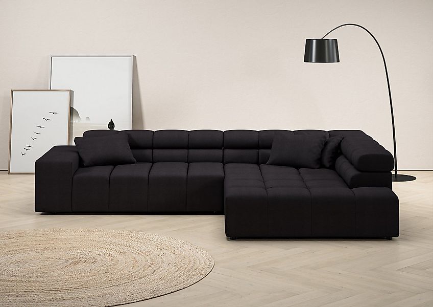 Home affaire Ecksofa "Ancona incl. Kopfteilverstellung, Breite 319cm, L-For günstig online kaufen