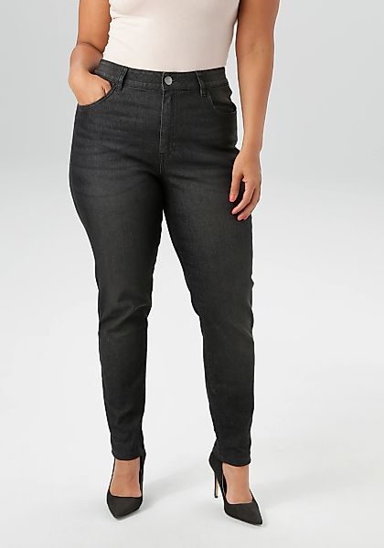 Aniston PLUS Skinny-fit-Jeans, regular waist - in dezenter Used-Waschung - günstig online kaufen