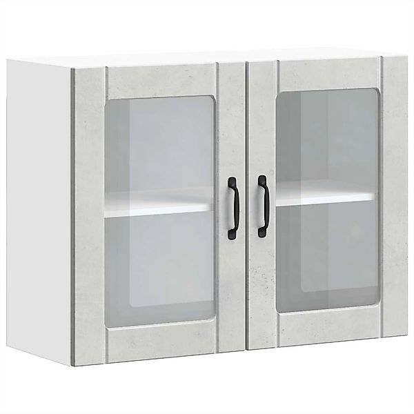 vidaXL Küchen-Hängeschrank mit Glastür Lucca Betongrau Holzwerkstoff 853851 günstig online kaufen