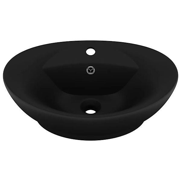 vidaXL Luxus-Waschbecken Überlauf Matt Schwarz 58,5x39cm Keramik 146942 günstig online kaufen