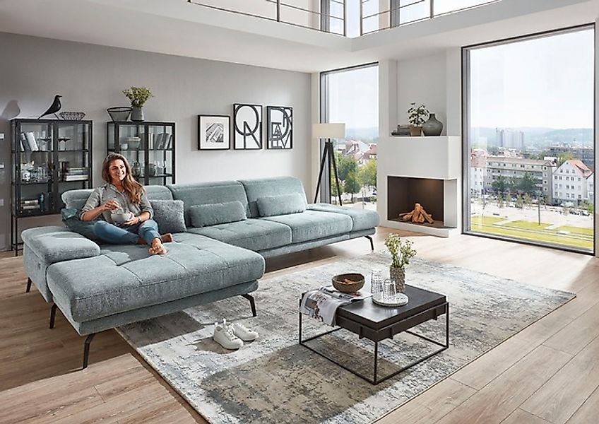 Die PlanBar Ecksofa »MP-IN20126 L-Form mit Federkern-Polsterung«, mit Kopft günstig online kaufen