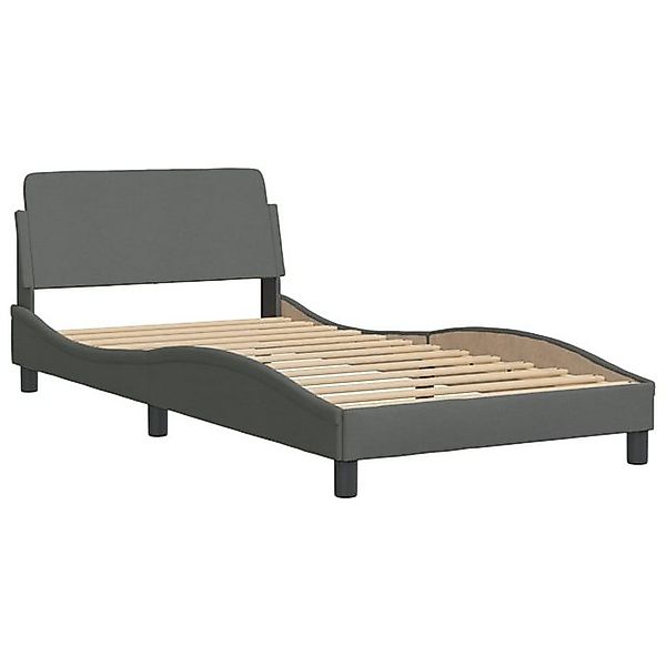 furnicato Bettgestell "Dover" Dunkelgrau 100x200 cm Stoff (1-tlg) günstig online kaufen