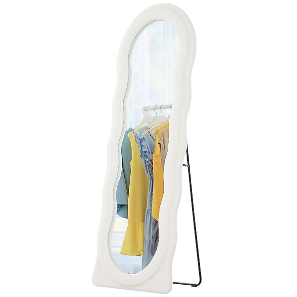 HOMCOM Ganzkörperspiegel 160 x 60 cm Gewölbter Standspiegel mit Wellendesig günstig online kaufen
