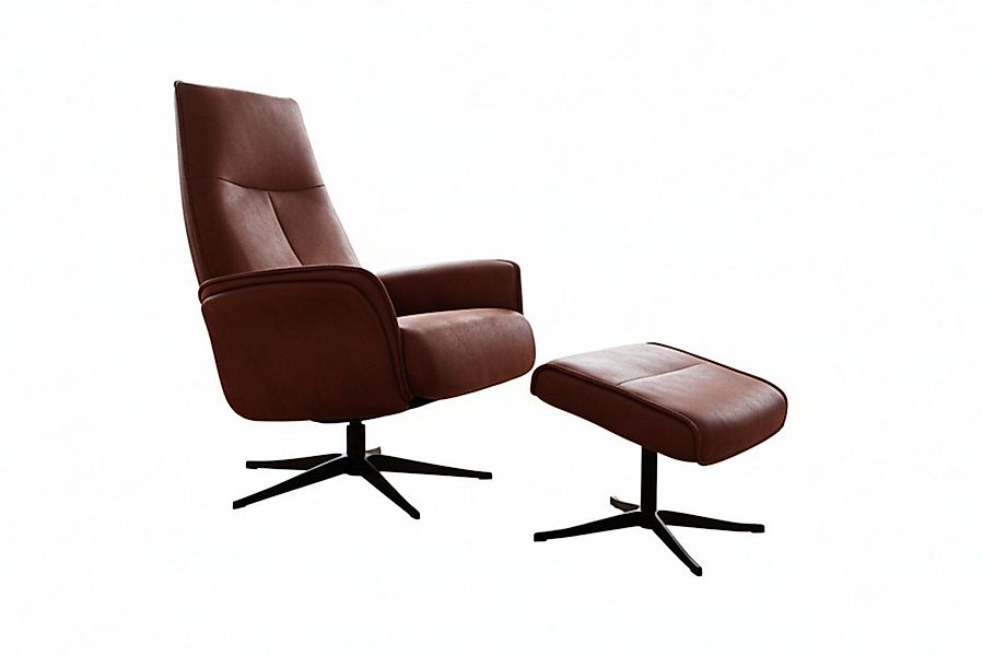 KAWOLA Relaxsessel JOSIANE Lederfaserstoff cognac Komfort Drehsessel, 360° günstig online kaufen