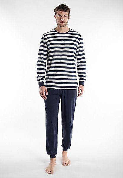 TOM TAILOR Schlafanzug Milos (2 tlg) Langarm, Rundhalsausschnitt, gestreift günstig online kaufen