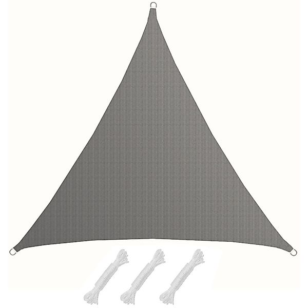 AMANKA HDPE Sonnensegel - 5 x 5 x 5 m Dreieck Grau günstig online kaufen