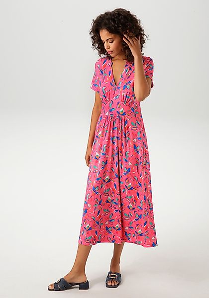 Aniston CASUAL Sommerkleid mit kunstvollen Blüten und Blättern bedruckt günstig online kaufen