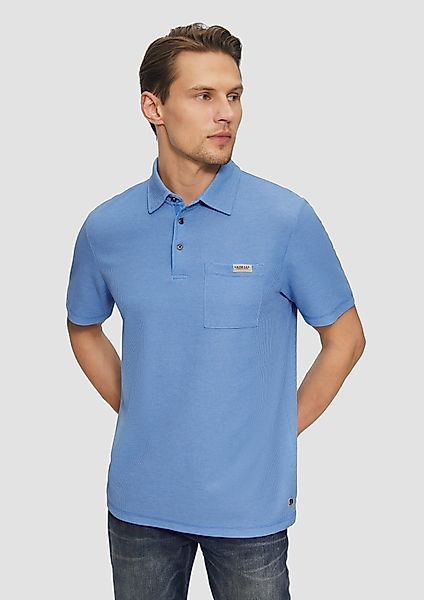 s.Oliver Kurzarmshirt Poloshirt aus zweifarbigem Waffelpiqué günstig online kaufen
