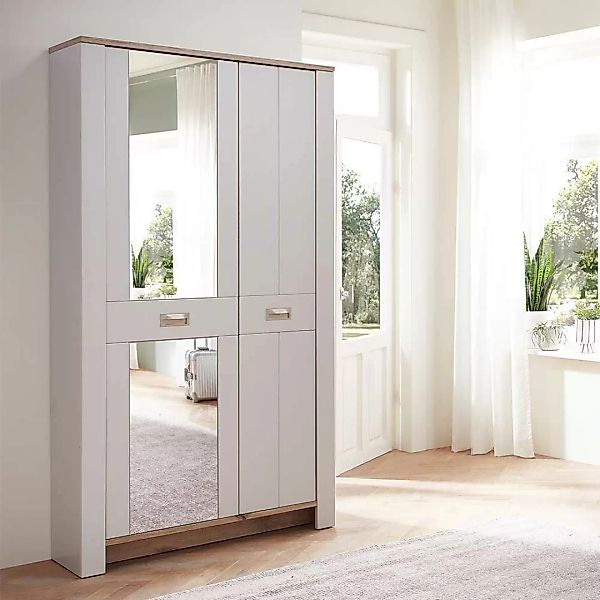 Garderobenschrank mit Spiegeltür im Landhausstil 201 cm hoch günstig online kaufen