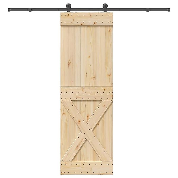 vidaXL Schiebetür mit Beschlag 70x210 cm Massivholz Kiefer 3332766 günstig online kaufen