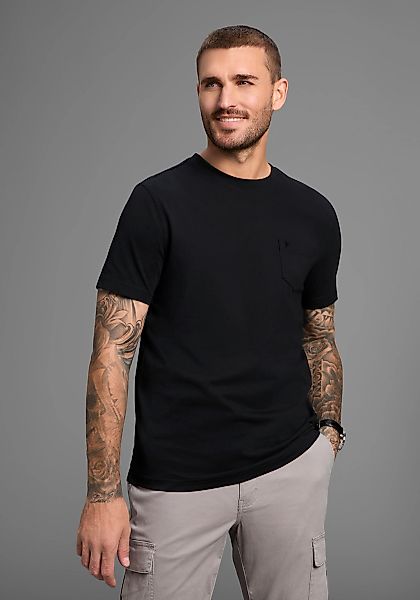 Bruno Banani T-Shirt, Gewaschene Optik mit Brusttasche günstig online kaufen