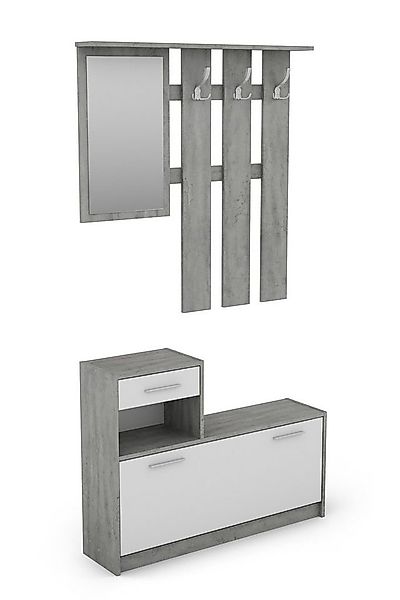 byLIVING Garderoben-Set TAMINA, (in Anthrazit/Old-Wood-Optik oder Weiß/Beto günstig online kaufen