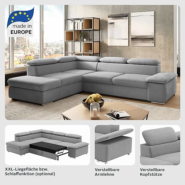 sit&more Ecksofa "Valentine L-Form, B: 272 cm" mit Arm- & Kopfteilverstellu günstig online kaufen