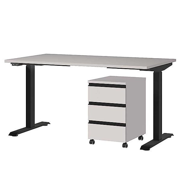 Edv Tisch Bürotisch mit Rollcontainer höhenverstellbar (zweiteilig) günstig online kaufen
