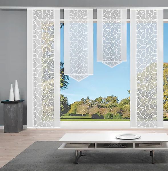 HOME WOHNIDEEN Schiebegardine »JENNA« Klettband 4 Stk. tlg. Schiebevorhang günstig online kaufen