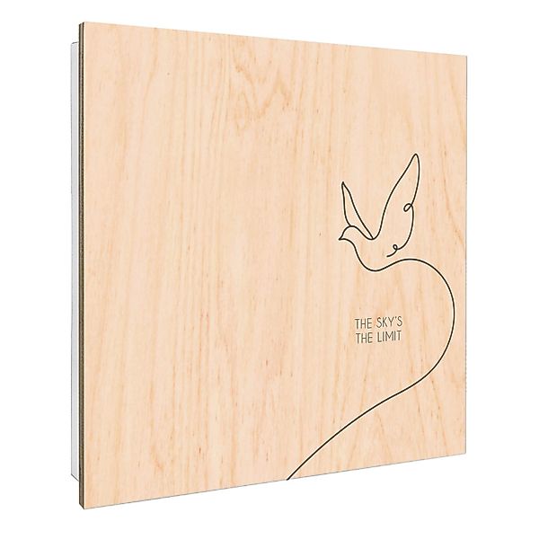 Banjado Schlüsselkasten mit Holzfront 30x30cm Weiß Scharnier Links 50 Haken günstig online kaufen