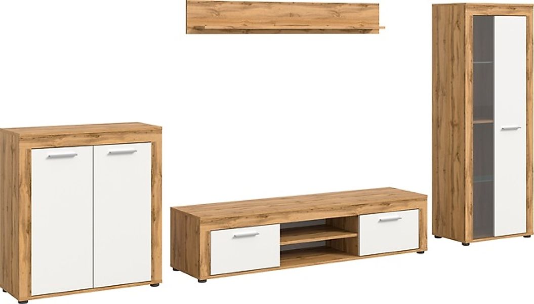 INOSIGN Wohnwand »Aosta, Breite 330cm, best. aus Highboard, Lowboard, Wandb günstig online kaufen