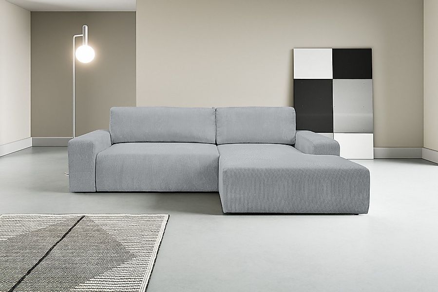 WERK2 Ecksofa Rotterdam-L, kuschelweicher Cord oder Breitcord, L-Form, Brei günstig online kaufen