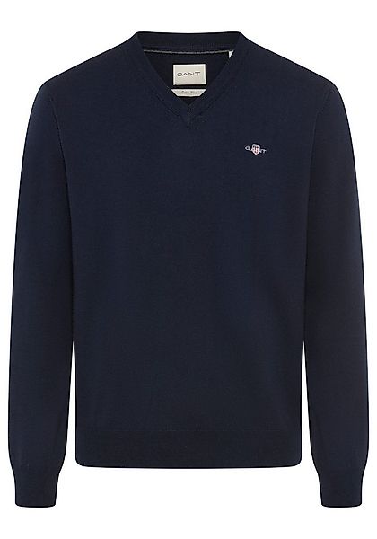 Gant V-Ausschnitt-Pullover COTTON/WOOL normale Passform, Strickpullover günstig online kaufen