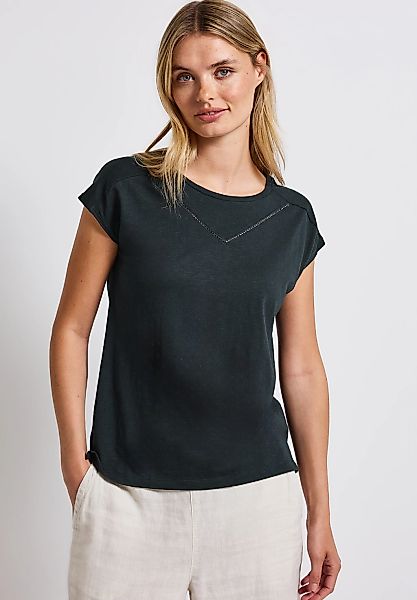 STREET ONE T-Shirt, mit Materialmix günstig online kaufen