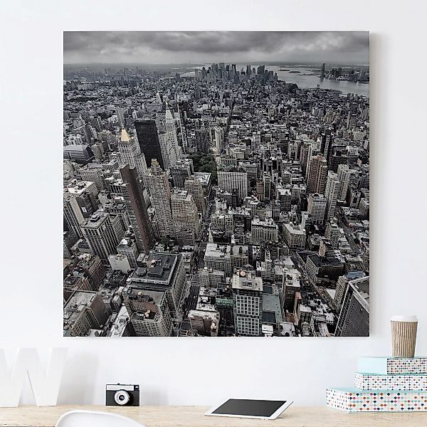 Leinwandbild - Quadrat Blick über Manhattan günstig online kaufen