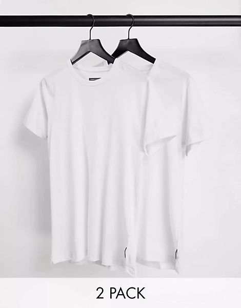 French Connection – 2er-Pack T-Shirts mit Rundhalsausschnitt in Weiß günstig online kaufen