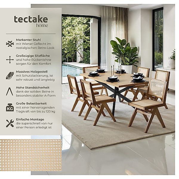tectake Esszimmerstuhl Holzstuhl (Set., 6 St), günstig online kaufen