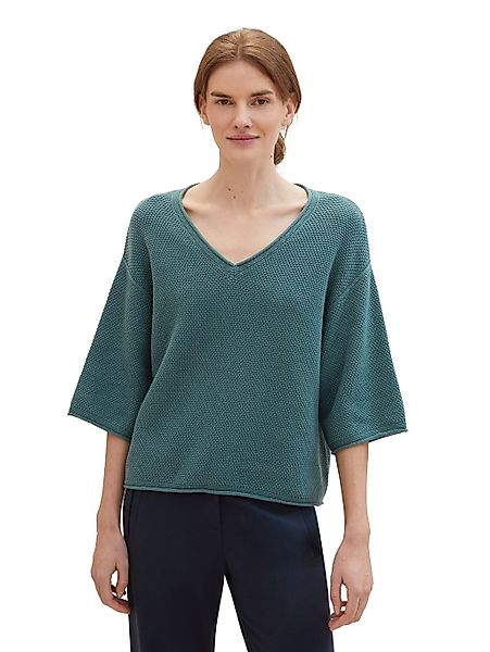 TOM TAILOR V-Ausschnitt-Pullover mit Drop-Shoulder günstig online kaufen