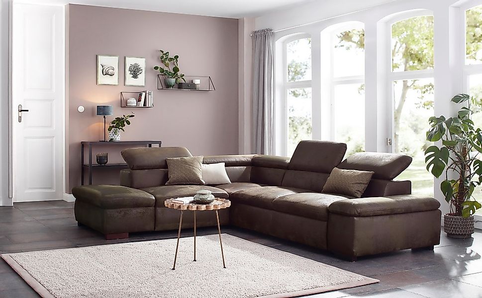 Home affaire Ecksofa "Alberto L-Form" mit Kopfteilverstellung, wahlweise mi günstig online kaufen