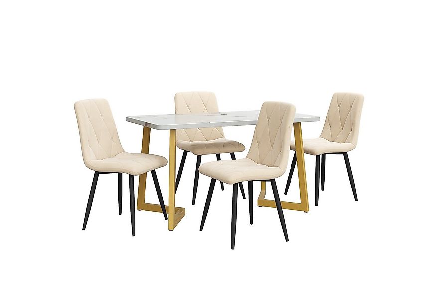 i@home Essgruppe 117×68cm Esstisch mit 4 Stühlen, (Rechteckiger Esstisch Mo günstig online kaufen
