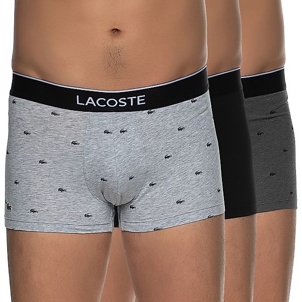 Lacoste 3-er Set Trunks Grau gemustert & Schwarz günstig online kaufen
