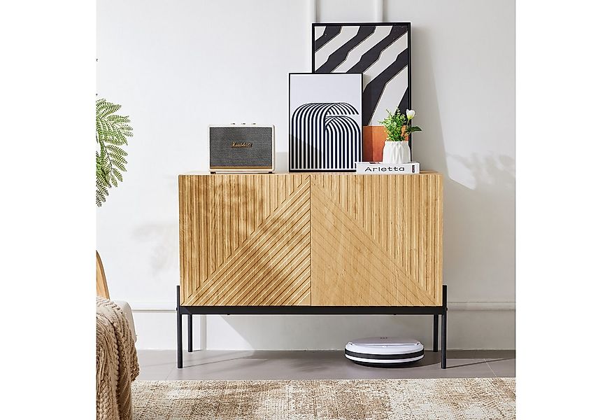 Flieks Sideboard mit 2 Türen und Metallbeinen (1 St., H75/B100/ T40 cm), Ko günstig online kaufen
