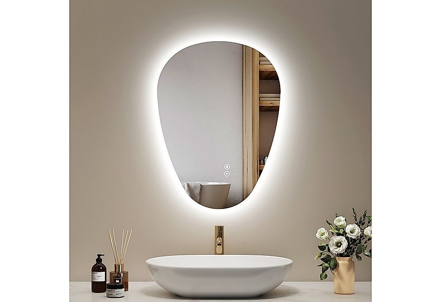 EMKE Badspiegel mit Beleuchtung Wandspiegel Asymmetrische Dekospiegel, 3 Fa günstig online kaufen