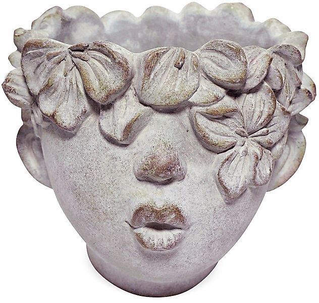 matches21 HOME & HOBBY Blumentopf Kopf mit Blüten & Blättern Kussmund Pflan günstig online kaufen