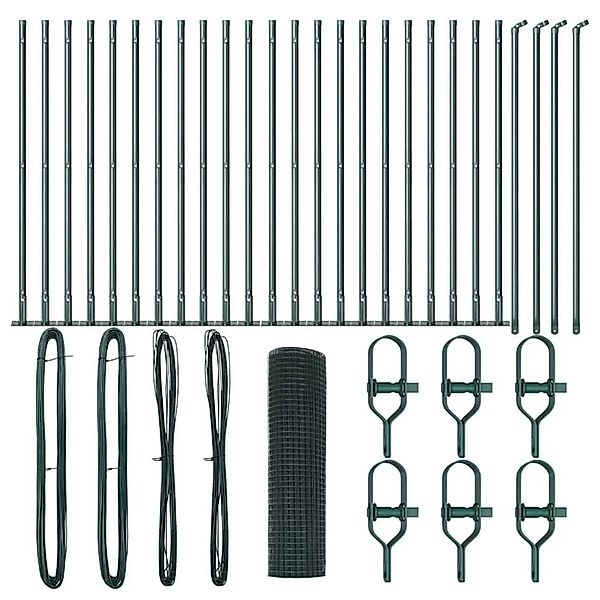 vidaXL Zaunpfosten Grün 50 x 0,6 m 12 x 12 mm Masche Stahl und PVC 3352462 günstig online kaufen