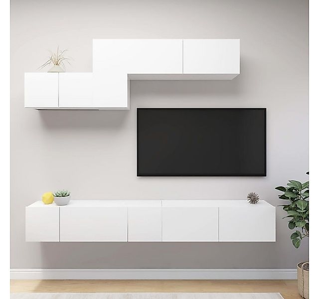 vidaXL TV-Schrank 6-tlg TV-Schrank-Set Weiß Spanplatte günstig online kaufen