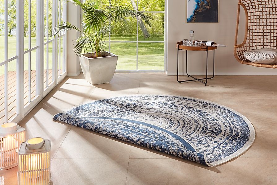 freundin Home Collection Teppich »Rosica«, rund, 5 mm Höhe, In-& Outdoor, W günstig online kaufen