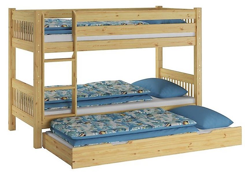 ERST-HOLZ Etagenbett Etagenbett 90 x 200 Kiefer Massiv für Kinder Nische 10 günstig online kaufen