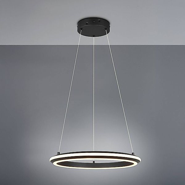 LED-Hängelampe Amador, Ø 45 cm, schwarz matt, Metall, CCT günstig online kaufen