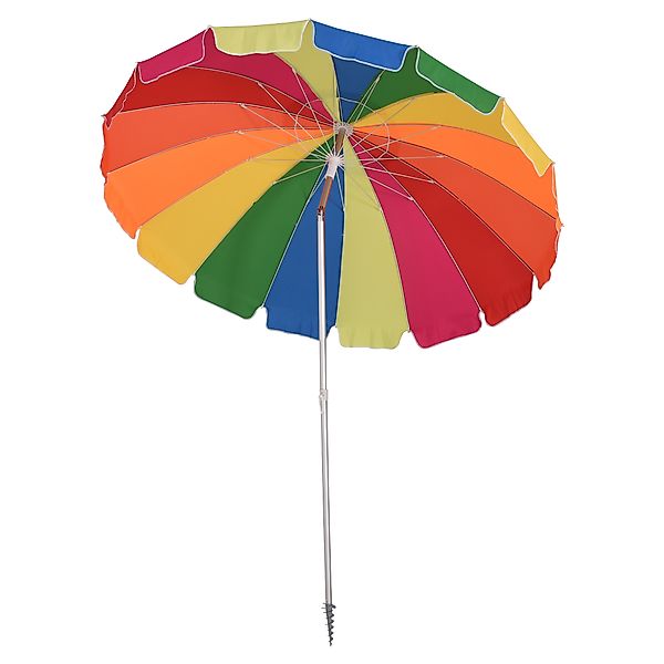 Outsunny Strand Sonnenschirm neigbarer runder Ø 223 cm hochdichter UV-bestä günstig online kaufen