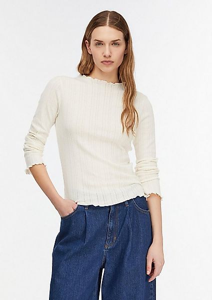 comma Langarmshirt T-Shirt Langarmshirt aus Ajoursjersey günstig online kaufen