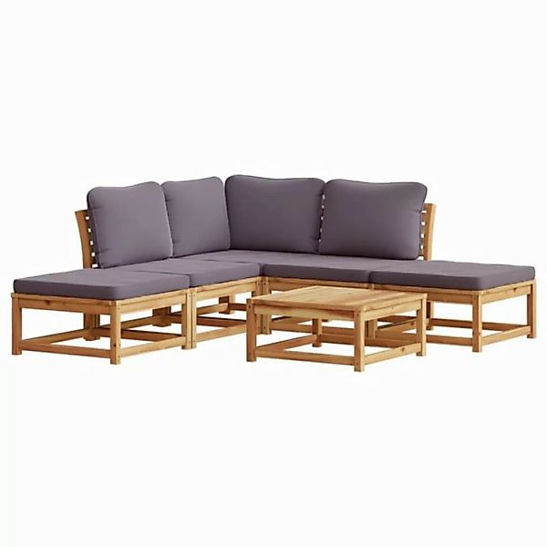 vidaXL Sofaelement 6-tlg. Garten-Lounge-Set mit Kissen Massivholz (1 St) günstig online kaufen