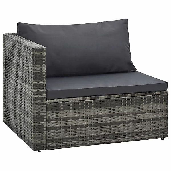 5-tlg. Garten-lounge-set Mit Auflagen Poly Rattan Grau günstig online kaufen