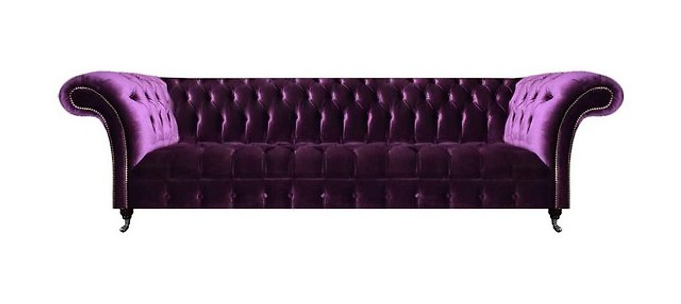 Xlmoebel Chesterfield-Sofa Luxuriöses Viersitzer-Sofa aus lila Chesterfield günstig online kaufen