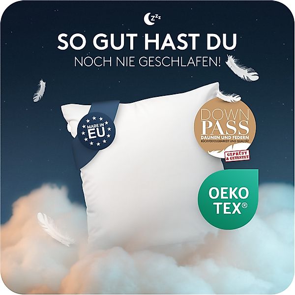 CALMONT Daunenkissen Daunenkissen 80x80 3-Kammer, Daunenkopfkissen günstig online kaufen