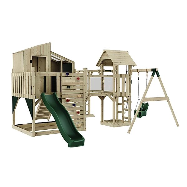 OutdoorToys Spielturm Liv mit Babyschaukel Dunkelgrün günstig online kaufen