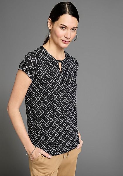 HECHTER PARIS Kurzarmshirt mit Zierdetail und Alloverprint günstig online kaufen
